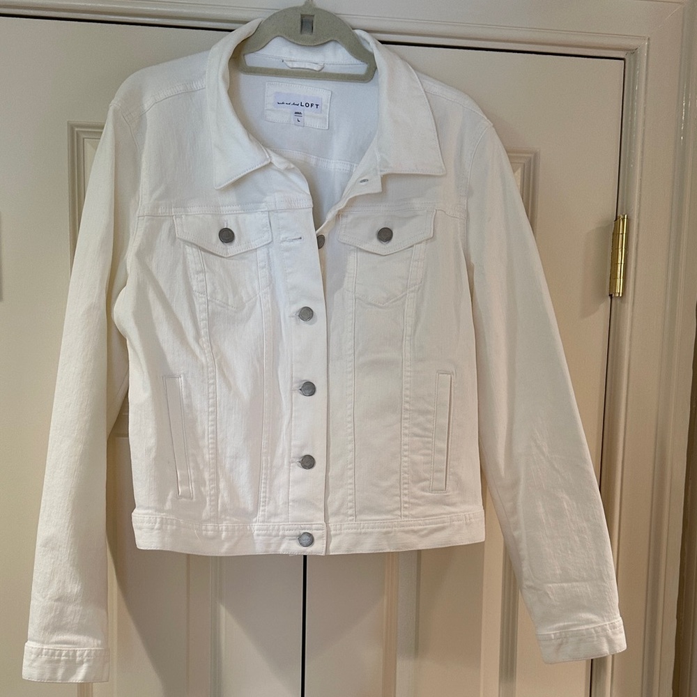 EUC White Jean Jacket - size L